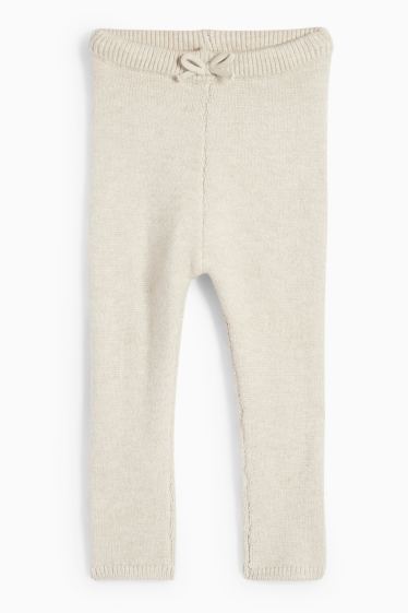 Baby Mädchen - Baby-Strick-Leggings - cremeweiss