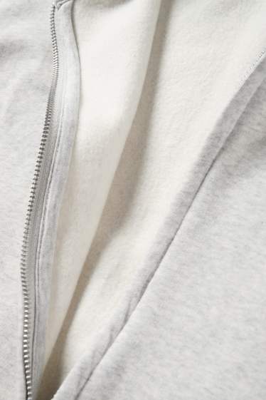 Uomo - Felpa con zip e cappuccio - grigio chiaro melange