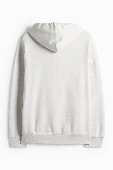 Uomo - Felpa con zip e cappuccio - grigio chiaro melange