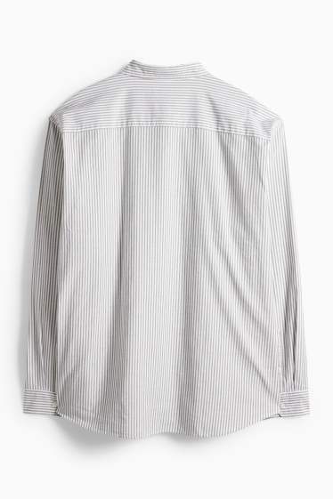 Heren - Overhemd - regular fit - button down - gestreept - groen / crème wit