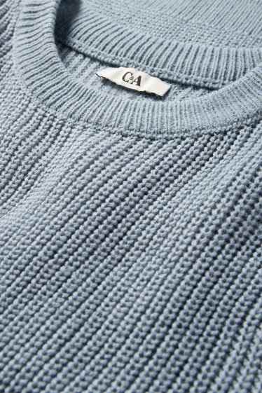 Dámské - Svetr - žebrovaný - modrá