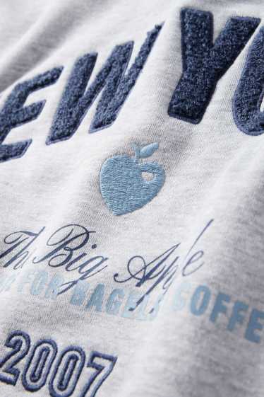 Dámské - Mikina - New York - světle šedá-žíhaná