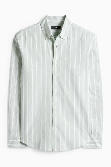 Hommes - Chemise - regular fit - col button-down - à rayures - vert menthe