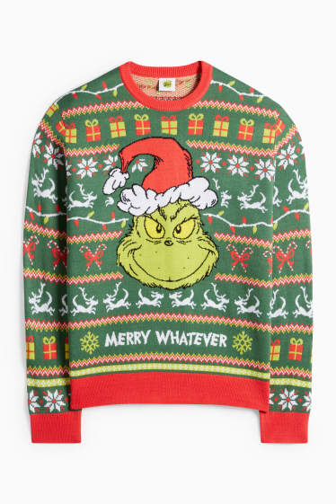Pánské - Vánoční svetr - Grinch - zelená