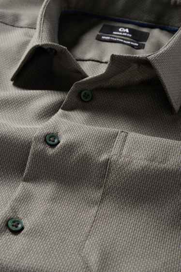 Home - Camisa formal - regular fit - Kent - no requereix planxada - texturada - verd