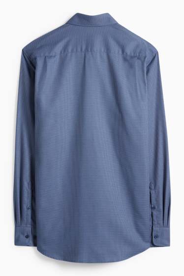 Home - Camisa formal - regular fit - Kent - no requereix planxada - texturada - blau fosc