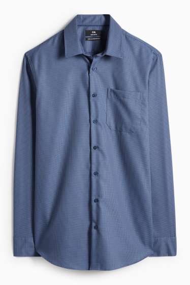 Home - Camisa formal - regular fit - Kent - no requereix planxada - texturada - blau fosc