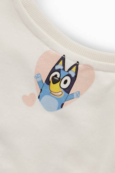 Kinderen: meisjes - Bluey - set - sweatshirt en flared legging - 2-delig - crème wit