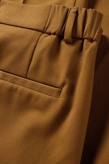 Dámské - Business kalhoty - mid waist - cigarette fit - hnědá