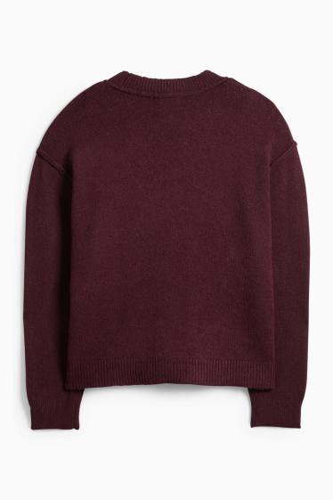 Damen - Strickjacke - bordeaux