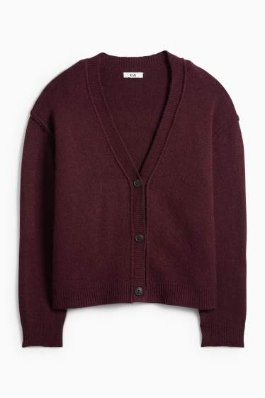 Damen - Strickjacke - bordeaux