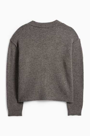 Damen - Strickjacke - grau-melange