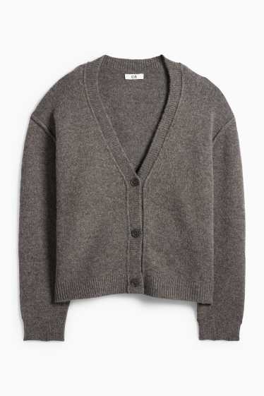 Damen - Strickjacke - grau-melange