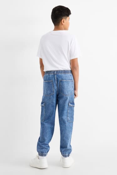 Kinder Jungen - Cargo Jeans - jeansblau