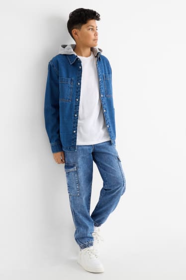 Kinder Jungen - Cargo Jeans - jeansblau