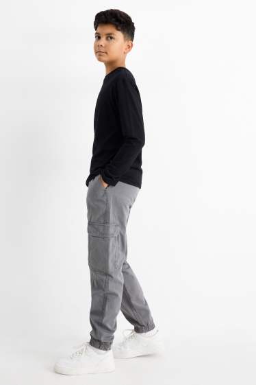 Kinder Buben - Cargohose - grau
