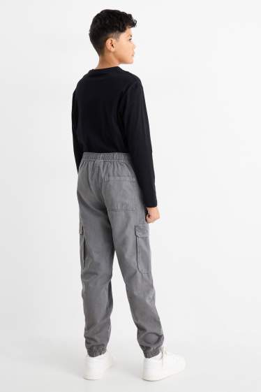 Kinder Buben - Cargohose - grau