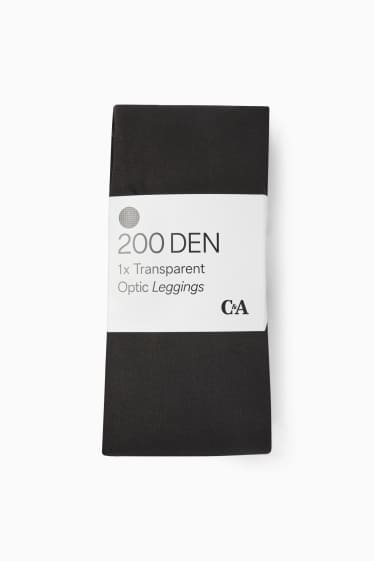 Damen - Thermoleggings - 200 DEN - schwarz