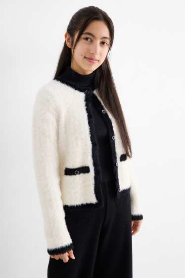 Kinder Mädchen - Strickjacke - cremeweiß