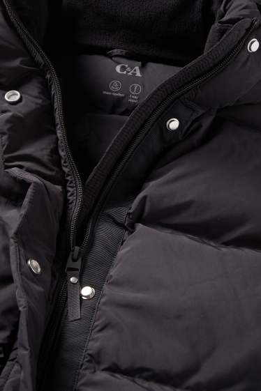 Women - Quilted gilet with hood - water-repellent - black