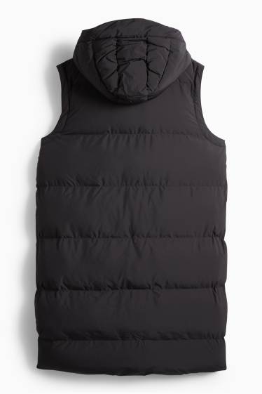 Women - Quilted gilet with hood - water-repellent - black