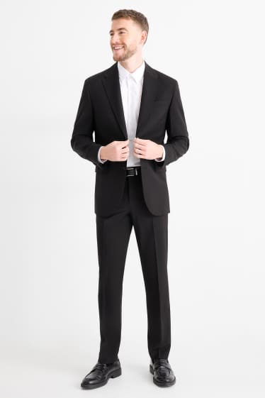 Bărbați - Pantaloni modulari - regular fit - Flex - amestec de lână - LYCRA® - negru