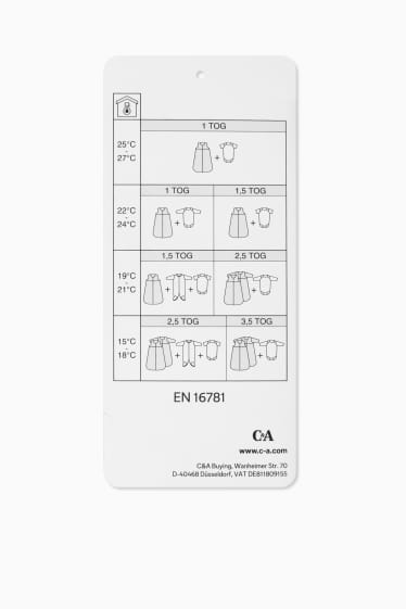 Unisex - Beertje - babyslaapzak - 0 tot 6 maanden - wit / beige