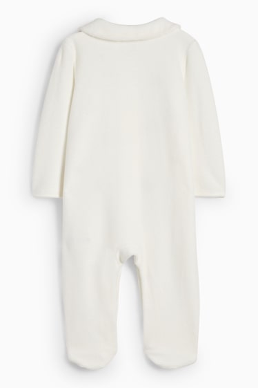 Unisex - Babykerstpyjama - geribd - wit