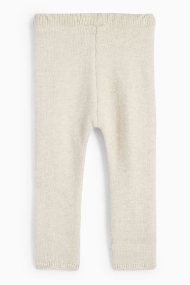 Baby Mädchen - Baby-Strick-Leggings - cremeweiß