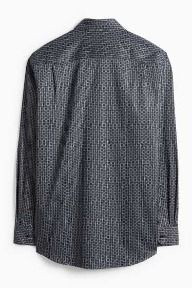 Men - Business shirt - regular fit - kent collar - easy-iron - patterned - dark blue