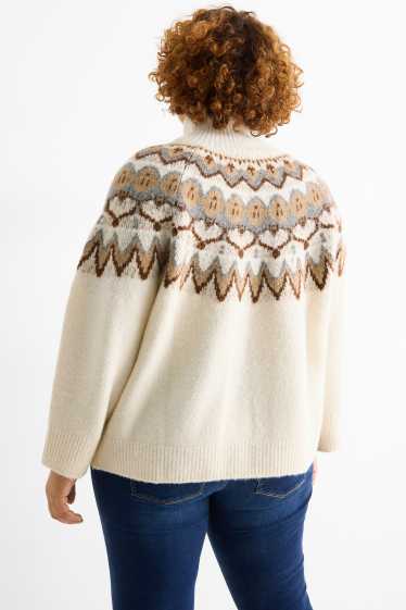 Femmes - Pull - à motif - blanc crème