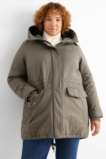 Mujer - Parka con capucha - invierno - verde oscuro