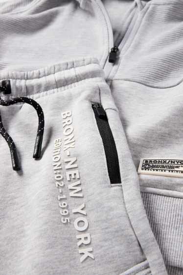 Enfants garçons - New York - ensemble - sweat zippé à capuche et pantalon de jogging - gris clair