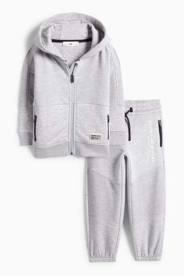 Enfants garçons - New York - ensemble - sweat zippé à capuche et pantalon de jogging - gris clair