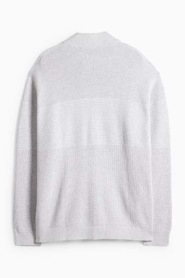 Hommes - Gilet de maille - côtelé - texturé - gris clair