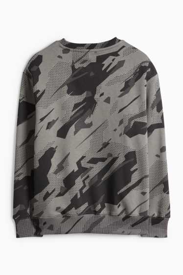 Děti - chlapci - Mikina - se vzorem - šedá/černá