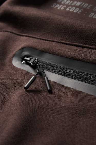 Děti - chlapci - Mikina s kapucí - tmavohnědá