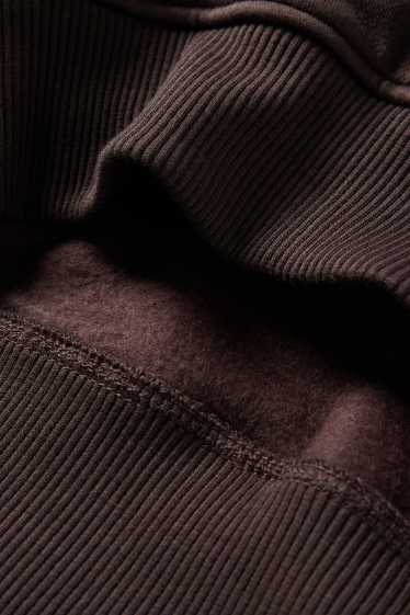 Děti - chlapci - Mikina s kapucí - tmavohnědá