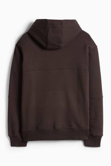 Děti - chlapci - Mikina s kapucí - tmavohnědá