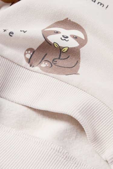 Baby Jungen - Bärchen, Koala und Faultier - Baby-Sweatshirt - hellbeige