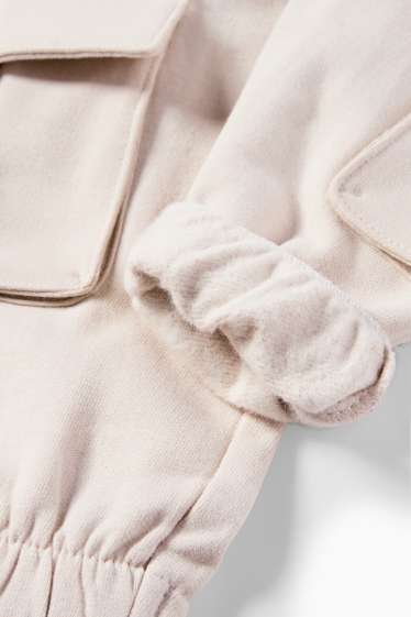 Miminka - chlapci - Cargo teplákové kalhoty pro miminka - světle béžová