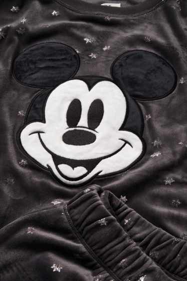 Women - Winter pyjamas - patterned - Mickey Mouse - gray
