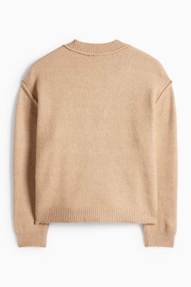 Women - Knitted cardigan - beige