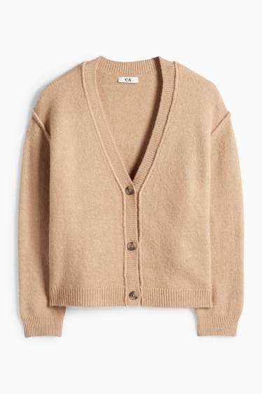 Women - Knitted cardigan - beige