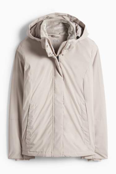 Donna - Giacca con cappuccio - foderata - idrorepellente - beige chiaro