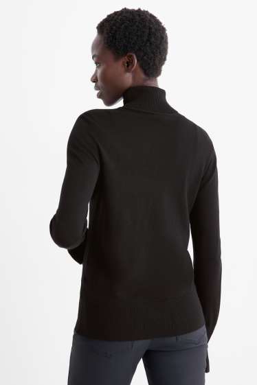 Damen - Rollkragenpullover - schwarz