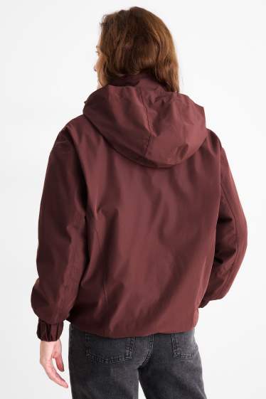 Femmes - Manteau de pluie à capuche - rembourré - imperméable - marron