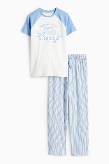 Děti - dívky - Nashville - pyžamo - 2dílné - bílá / světle modrá