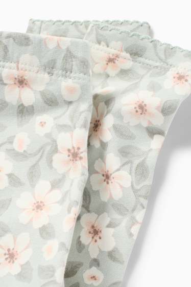 Baby Mädchen - Blümchen - Baby-Thermoleggings - mintgrün