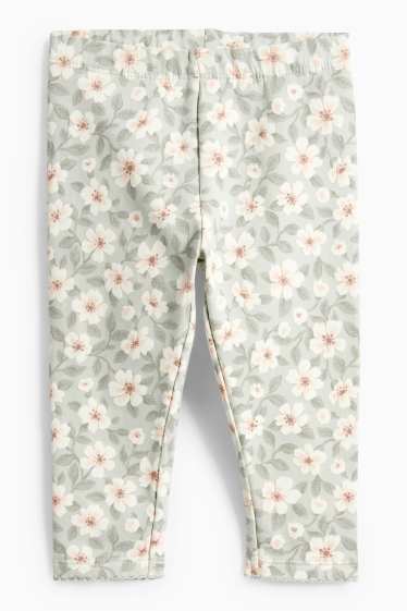 Baby Mädchen - Blümchen - Baby-Thermoleggings - mintgrün